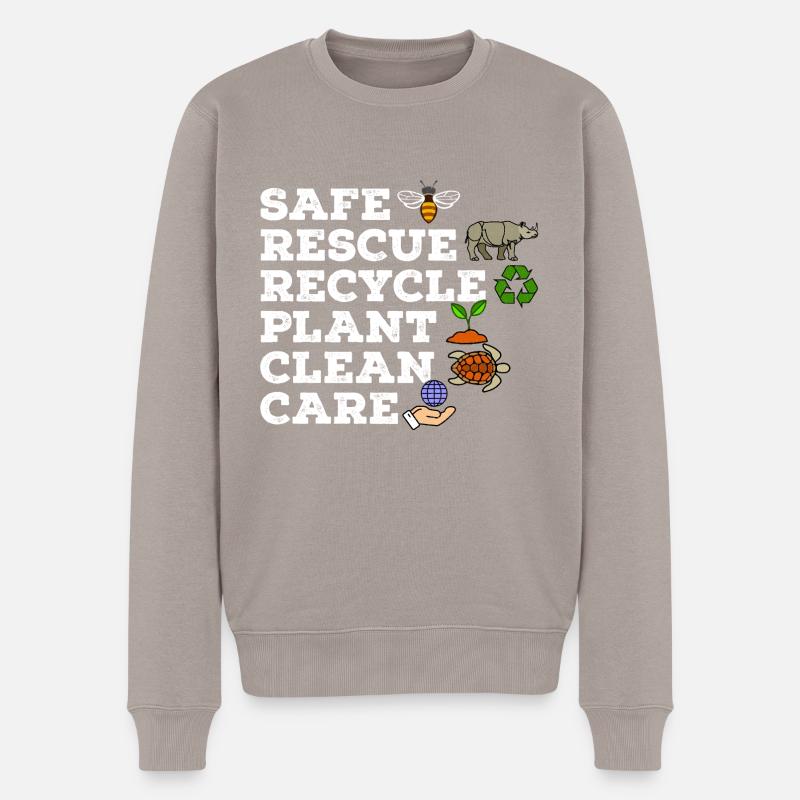 Umweltschützer Grüne Umweltschutz Öko - Männer Premium Bio Pullover - Taupe