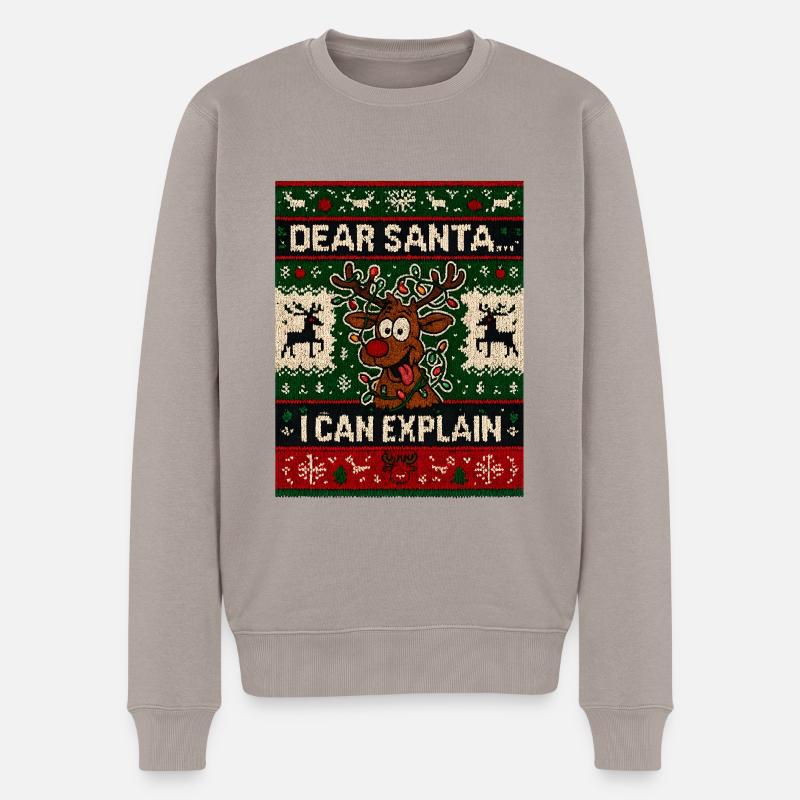 Dear Santa I Can Explain - Männer Premium Bio Pullover - Taupe