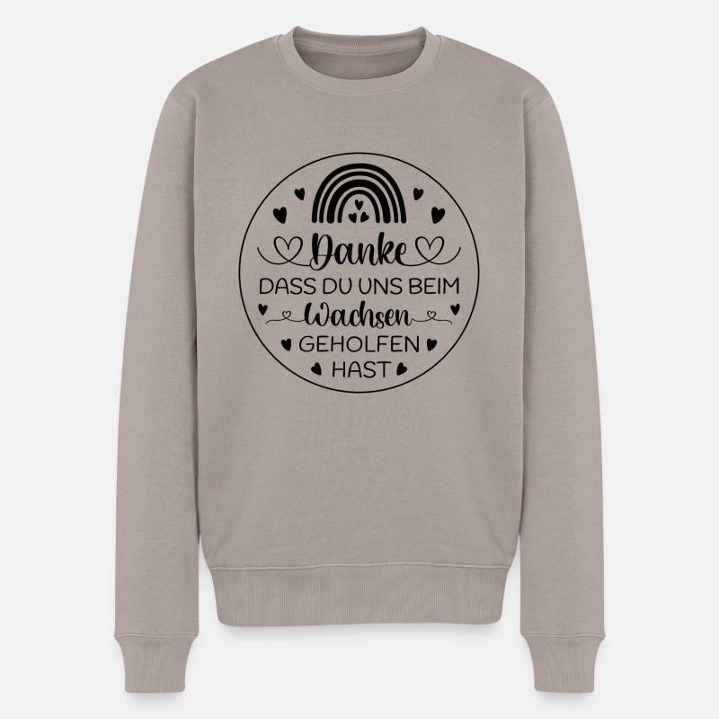Boho Regenbogen Danke sagen Kita Kindergarten - Männer Premium Bio Pullover - Taupe