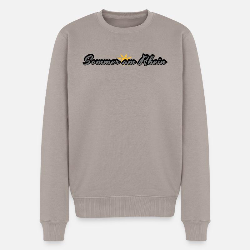 Sommer Am Rhein - Männer Premium Bio Pullover - Taupe