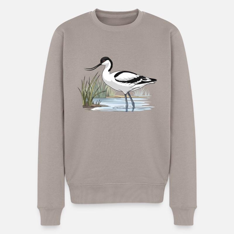 Aebelschlaebler Recurvirostra Avosetta Limikole - Økologisk premium-sweatshirt til mænd - gråbrun