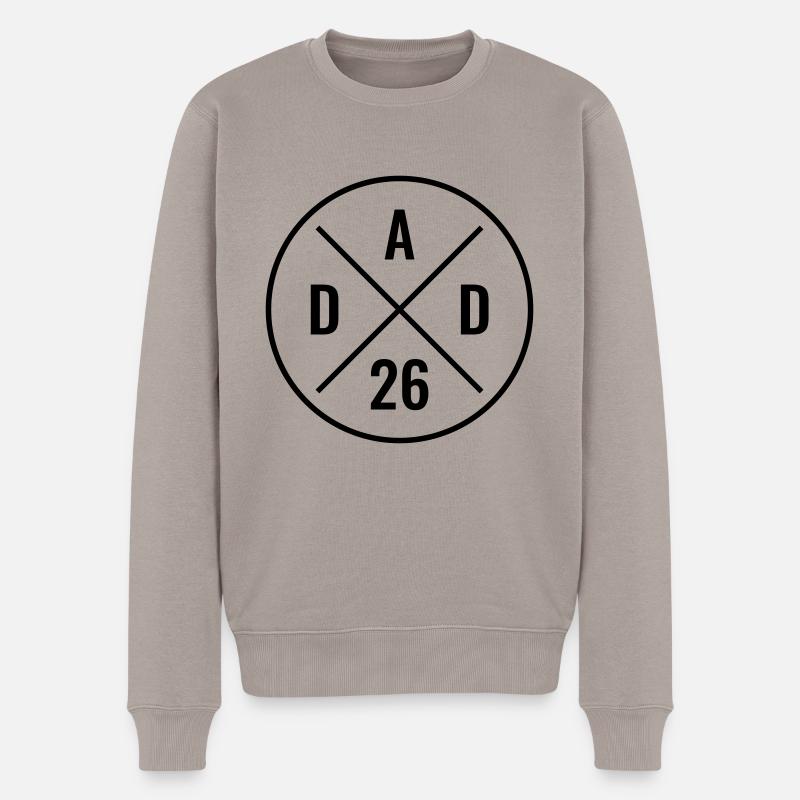 Dad 26 Baby Vater Vatertag Geschenk Papa 2026 - Männer Premium Bio Pullover - Taupe