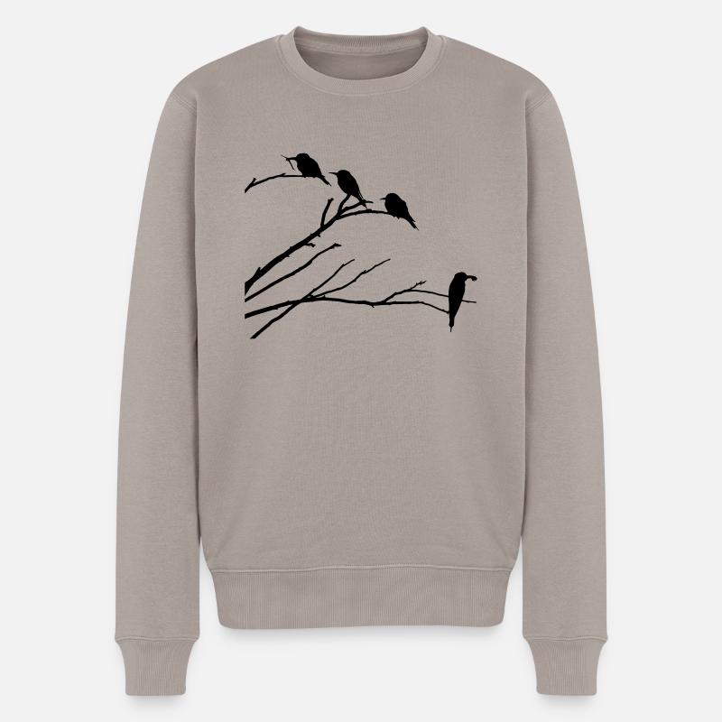 Oiseaux sur la branche - Pull Premium bio Homme - taupe
