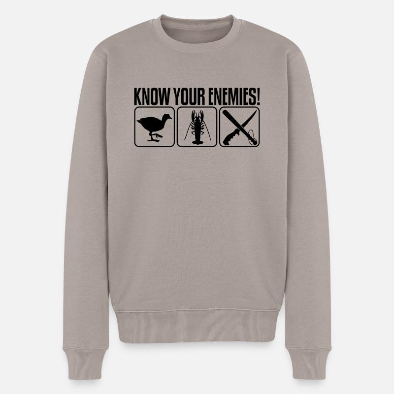 KNOW YOUR ENEMIES - Männer Premium Bio Pullover - Taupe