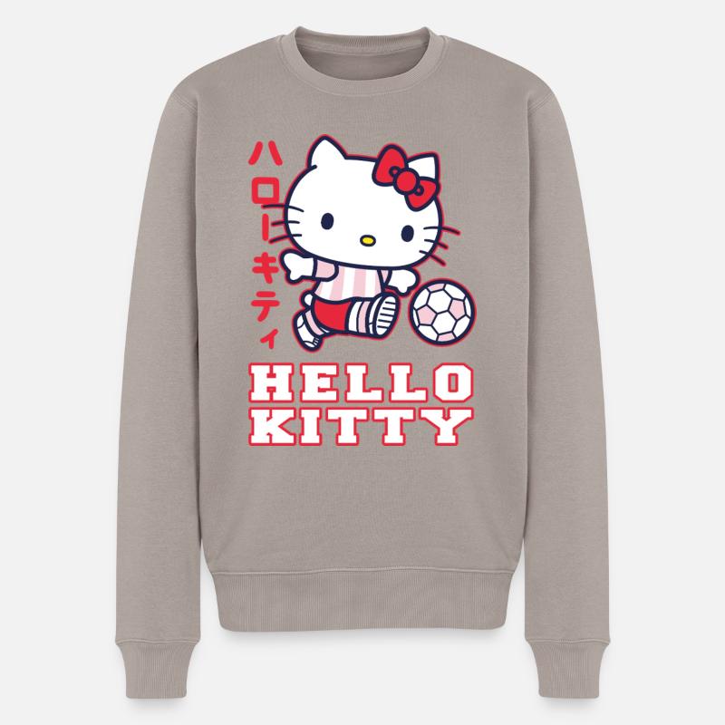 Hello Kitty Spielt Fussball - Männer Premium Bio Pullover - Taupe
