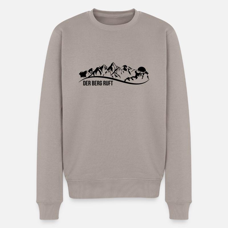 der berg ruft - Männer Premium Bio Pullover - Taupe