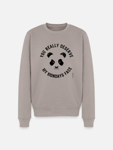 Mondays Face - Men's Premium Organic Jumper - taupe
