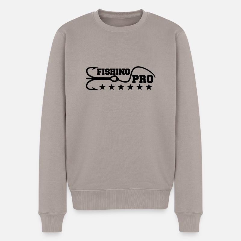 Fishing Pro - Männer Premium Bio Pullover - Taupe