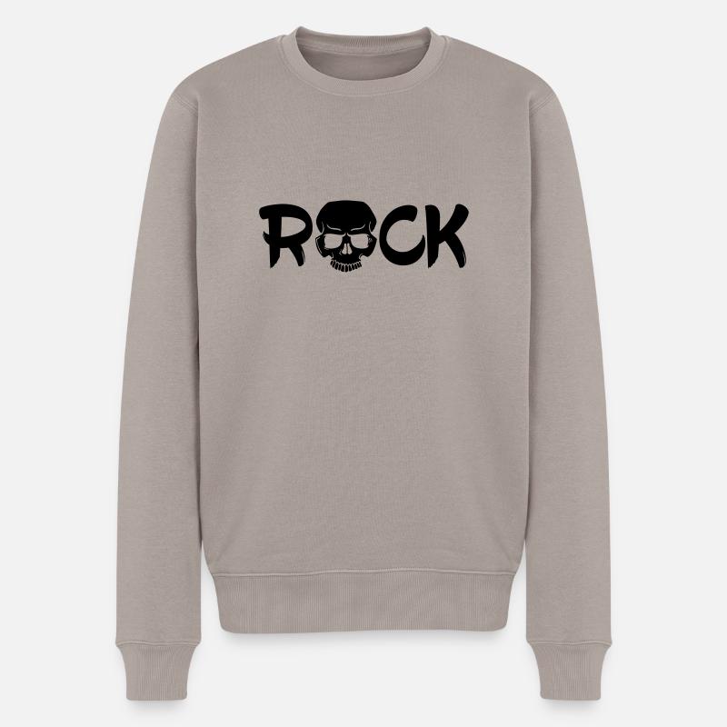 ROCK - Männer Premium Bio Pullover - Taupe