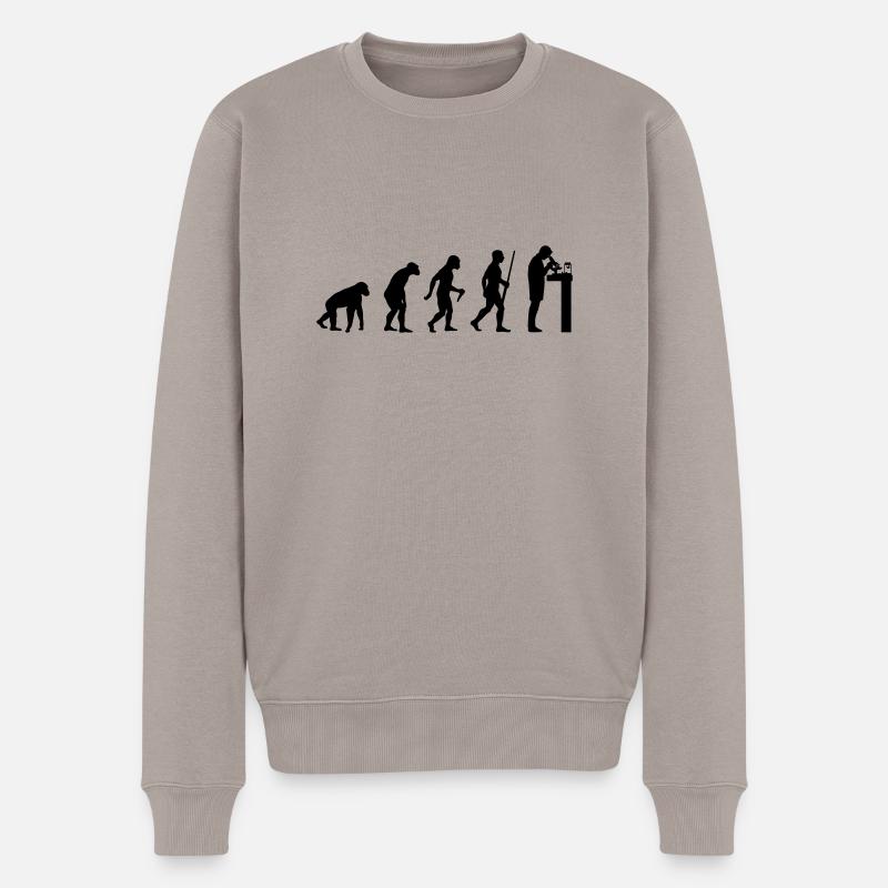 Biologe Evolution - Männer Premium Bio Pullover - Taupe