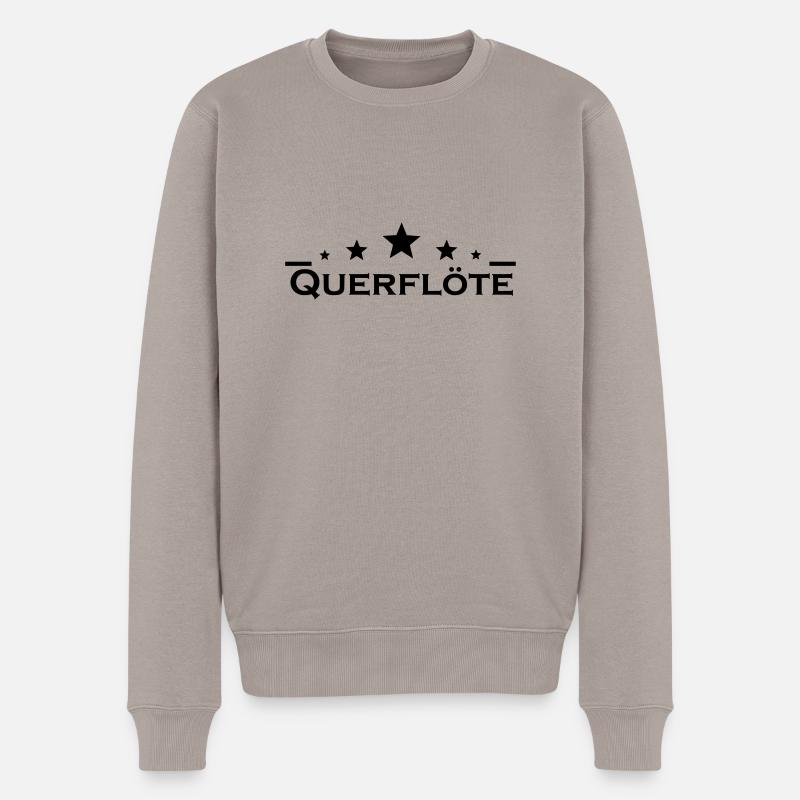 Querflöte - Männer Premium Bio Pullover - Taupe