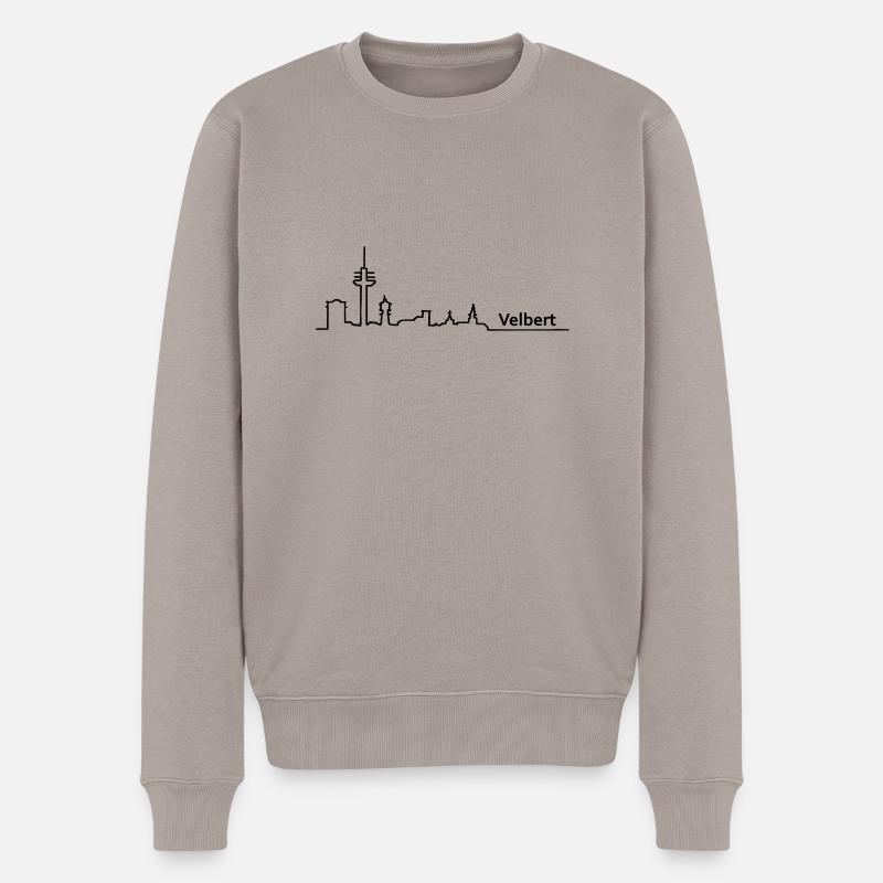 Velbert skyline - Männer Premium Bio Pullover - Taupe