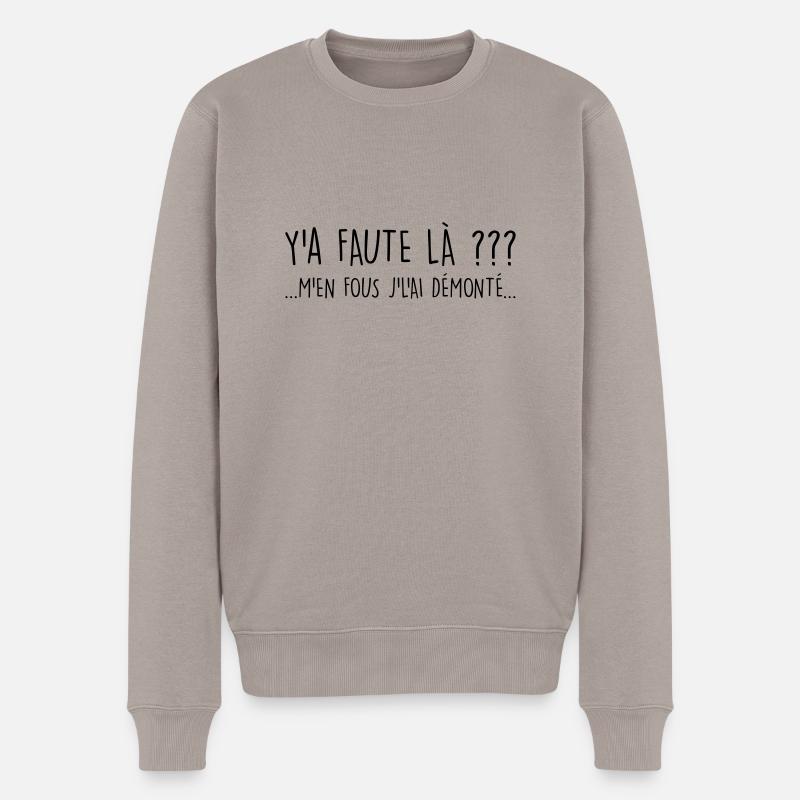 Y a faute ? - Pull Premium bio Homme - taupe