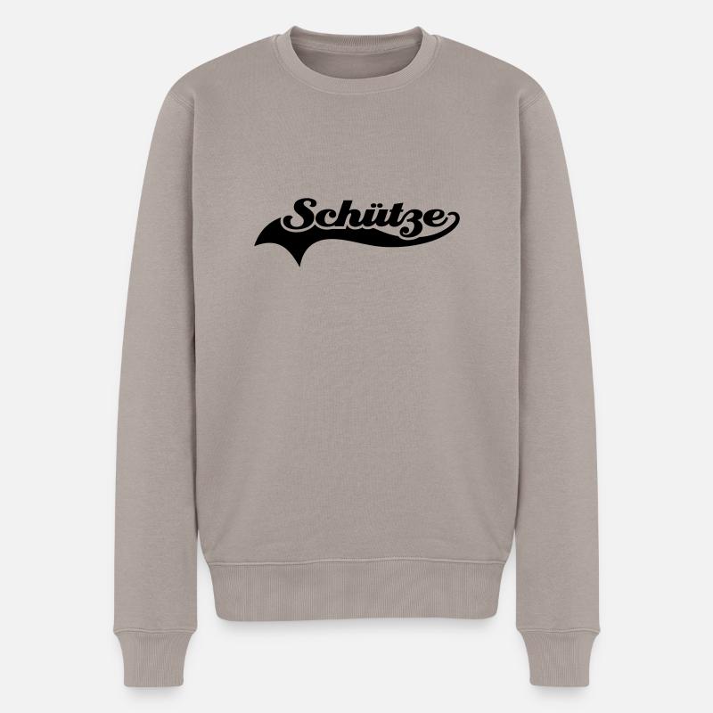 Schütze - Männer Premium Bio Pullover - Taupe