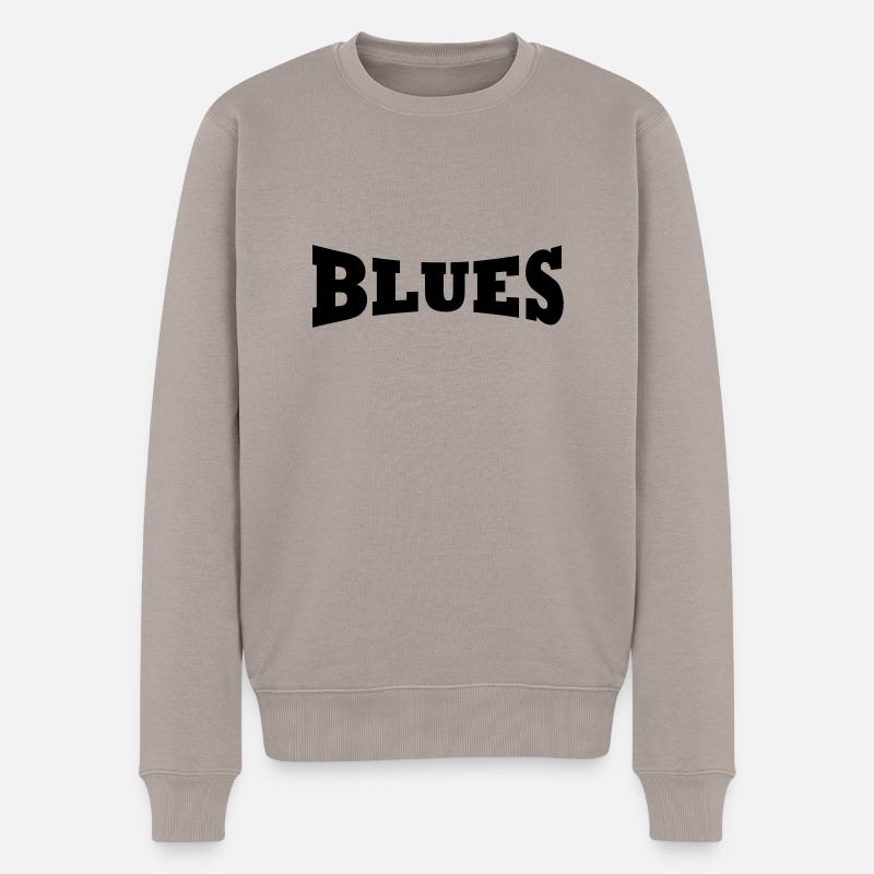 Logo Blues - Pull Premium bio Homme - taupe