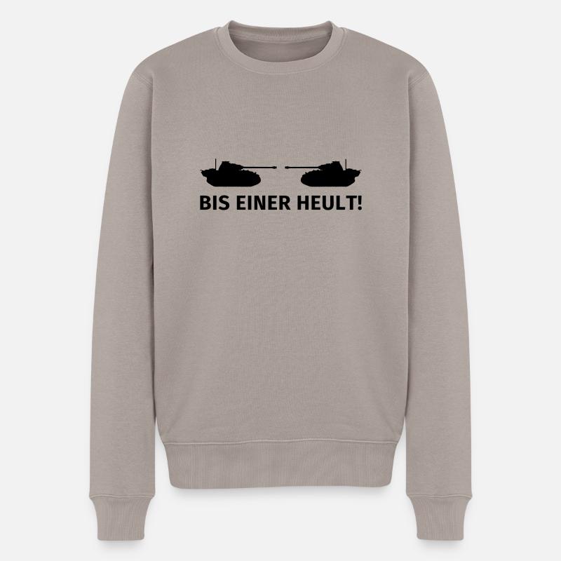 Bis einer heult - Männer Premium Bio Pullover - Taupe