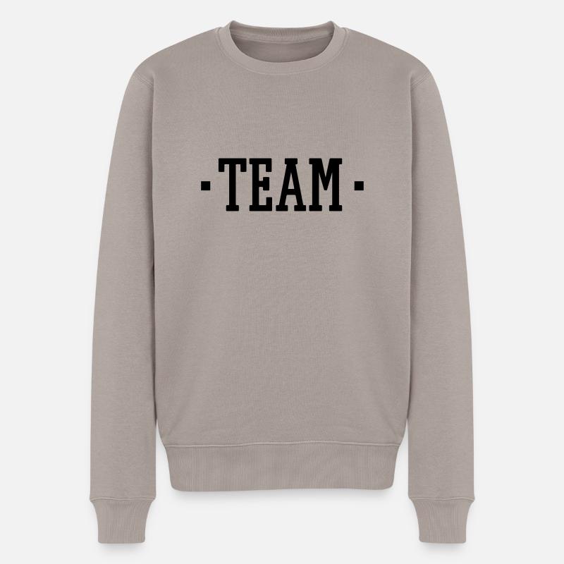 TEAM - Männer Premium Bio Pullover - Taupe