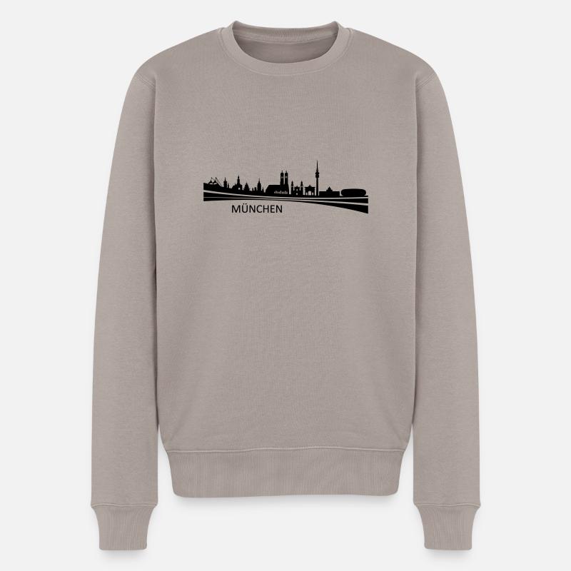 Skyline - München - Männer Premium Bio Pullover - Taupe