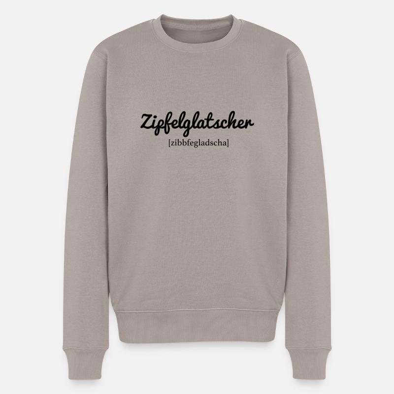 zipfiglatscher - Männer Premium Bio Pullover - Taupe