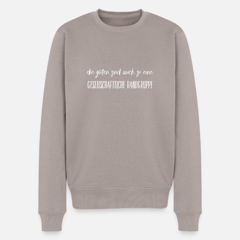 Lustiger Spruch - Männer Premium Bio Pullover - Taupe