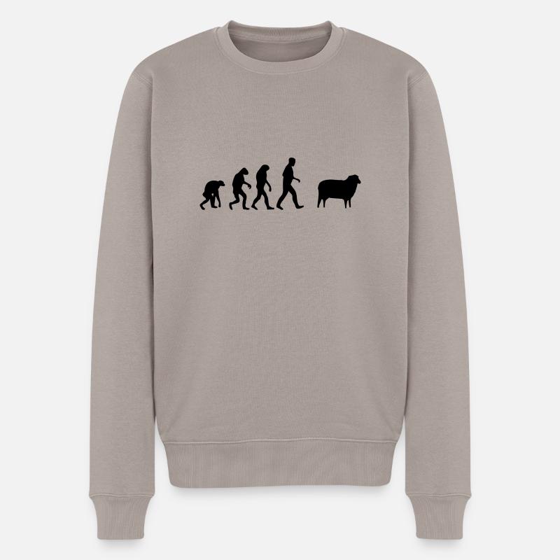 schaf evolution - Männer Premium Bio Pullover - Taupe