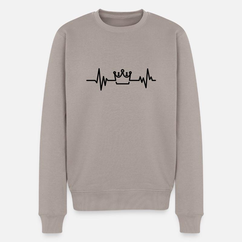 König - Männer Premium Bio Pullover - Taupe