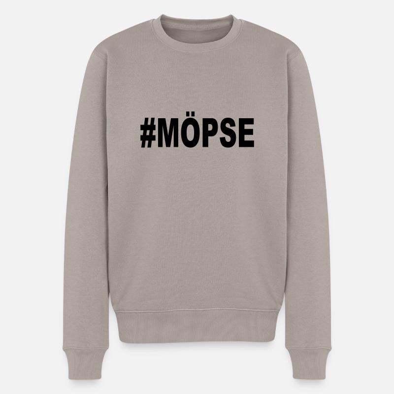 #MÖPSE - Männer Premium Bio Pullover - Taupe