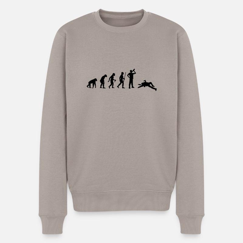 Evolution Of Drunk - Männer Premium Bio Pullover - Taupe