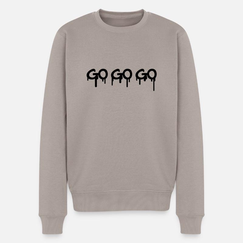 Go Go Go Graffiti - Männer Premium Bio Pullover - Taupe