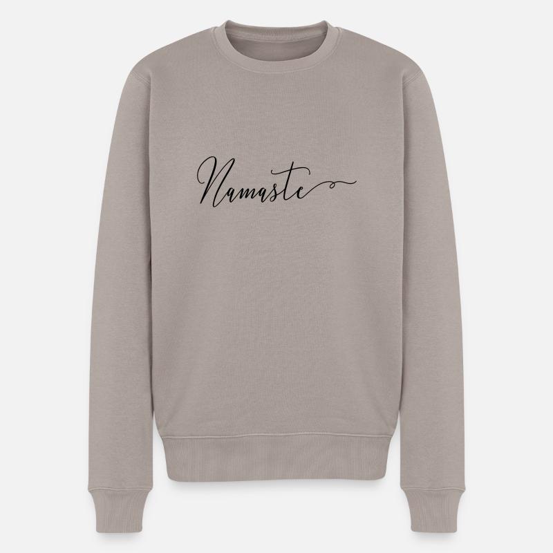 (namaste) - Männer Premium Bio Pullover - Taupe