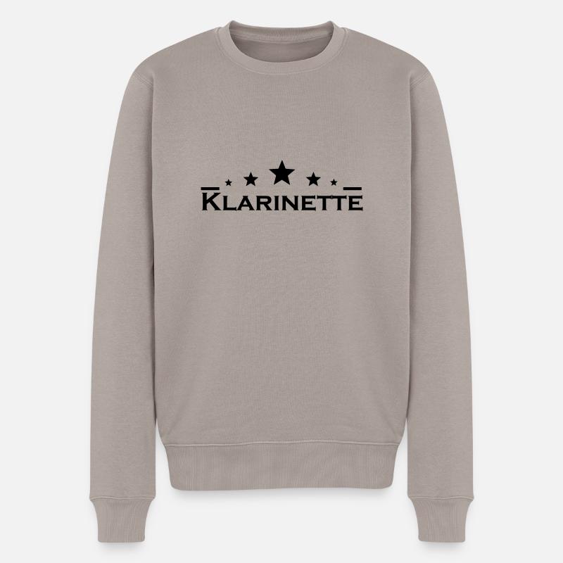 Klarinette - Männer Premium Bio Pullover - Taupe