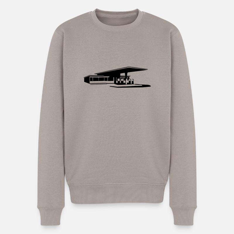 Tankstelle - Männer Premium Bio Pullover - Taupe