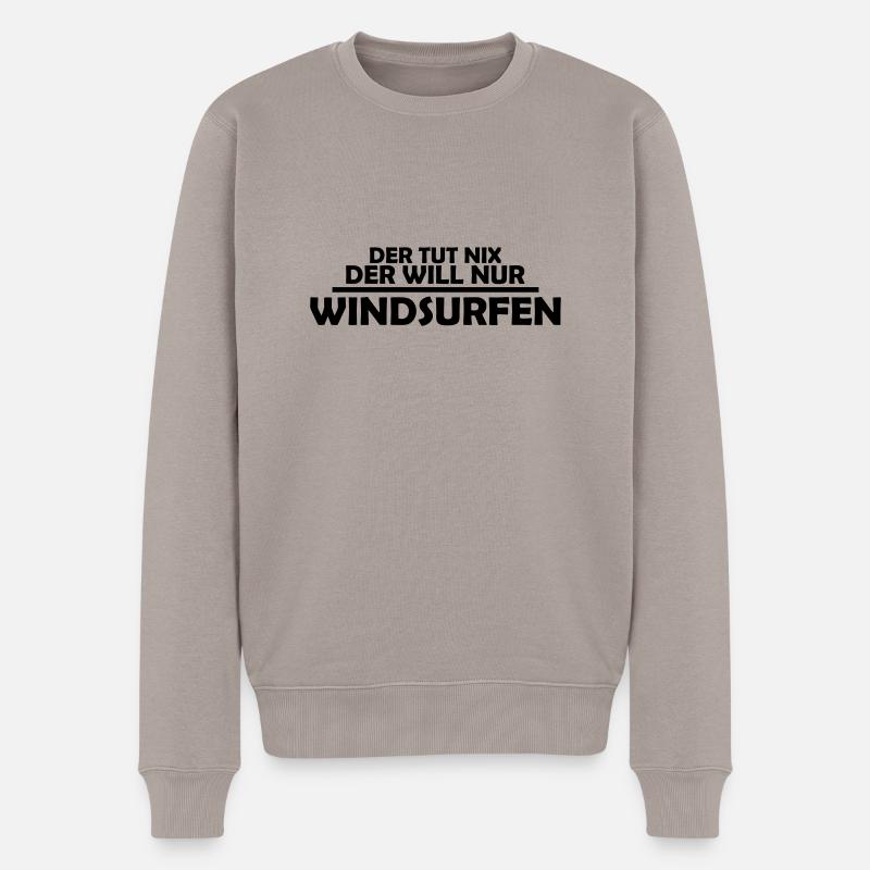 windsurfen - Männer Premium Bio Pullover - Taupe