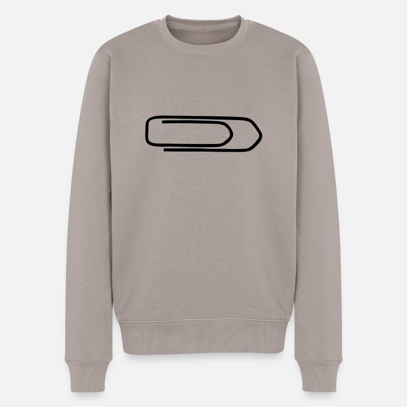 Büroklammer - Männer Premium Bio Pullover - Taupe