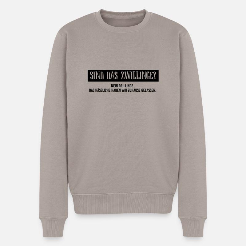 BIO Stoffbeutel: Sind das Zwillinge? - Männer Premium Bio Pullover - Taupe