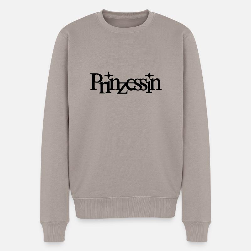 prinzessin - Männer Premium Bio Pullover - Taupe