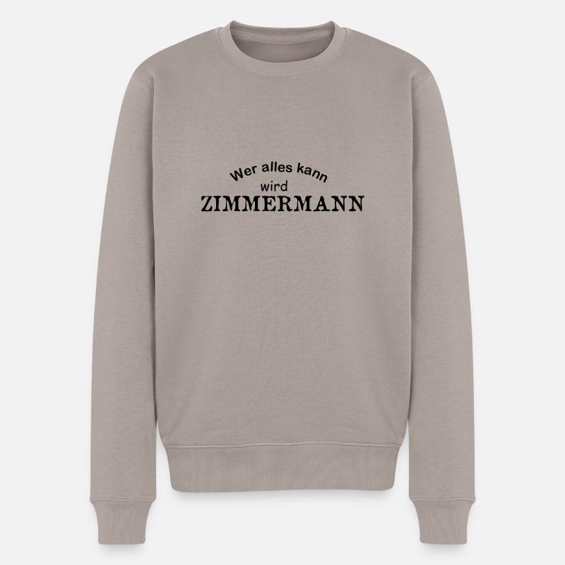 Zimmermann - Männer Premium Bio Pullover - Taupe