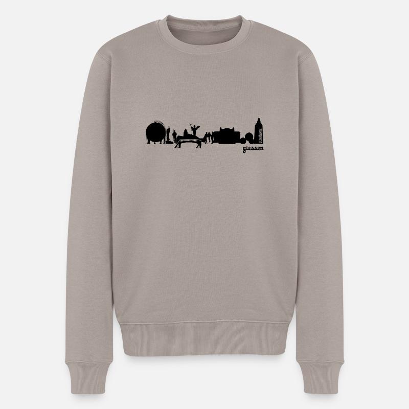 Gießen Skyline - Männer Premium Bio Pullover - Taupe