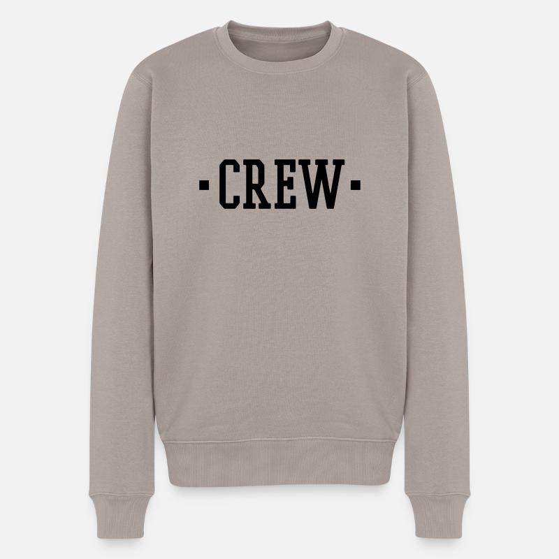 CREW - Männer Premium Bio Pullover - Taupe