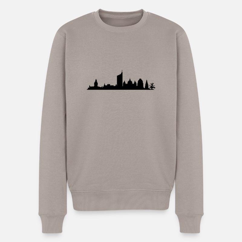 Leipzig Skyline - Pull Premium bio Homme - taupe