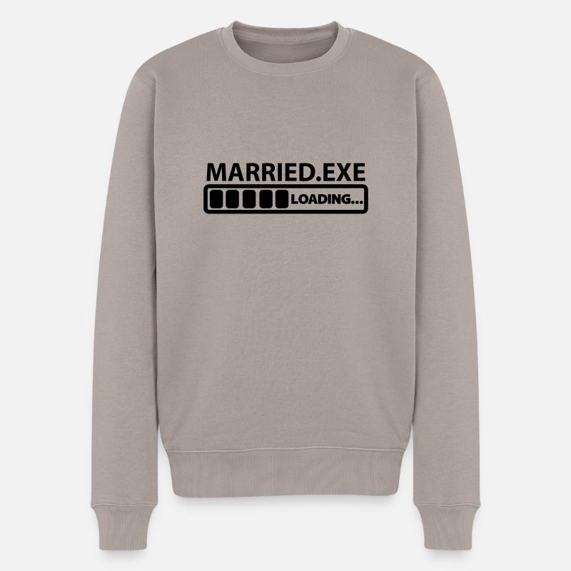 married exe loading - Männer Premium Bio Pullover - Taupe