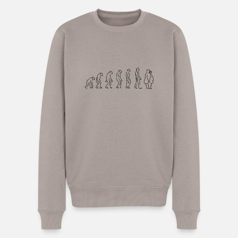 Evolution - Fat Man - Økologisk premium-sweatshirt til mænd - gråbrun