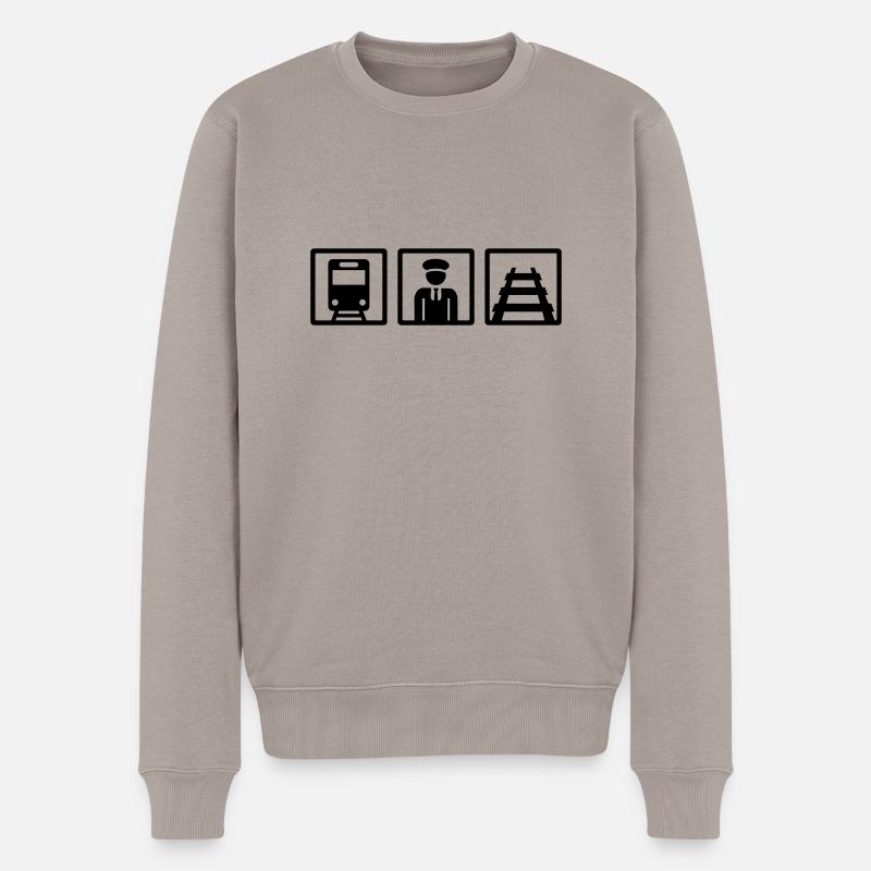 Conducteur de train - Pull Premium bio Homme - taupe