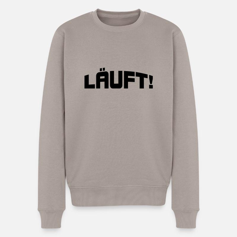 Läuft! - Männer Premium Bio Pullover - Taupe