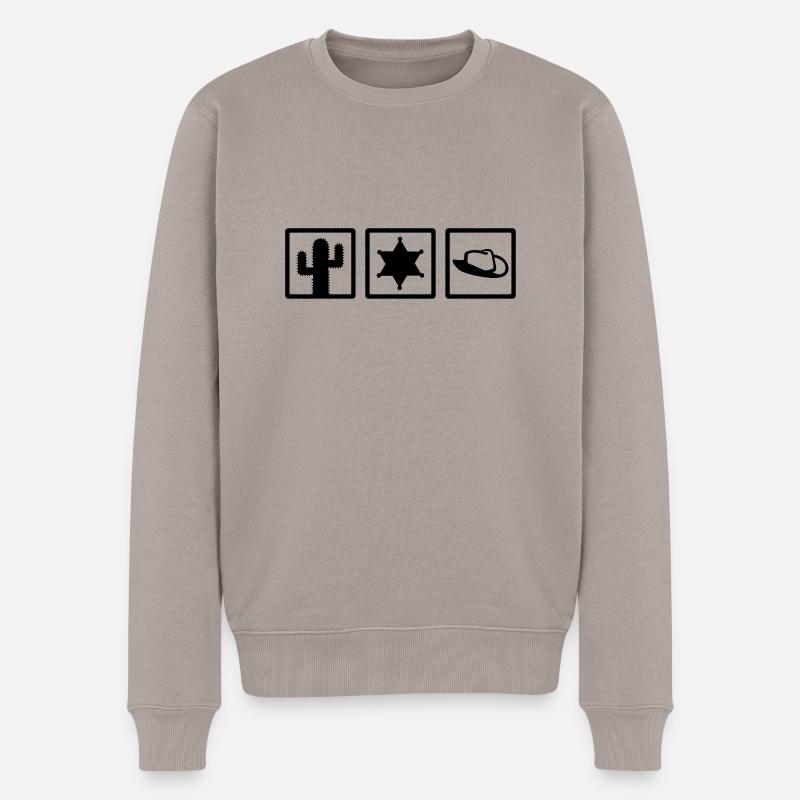 Sheriff - Männer Premium Bio Pullover - Taupe