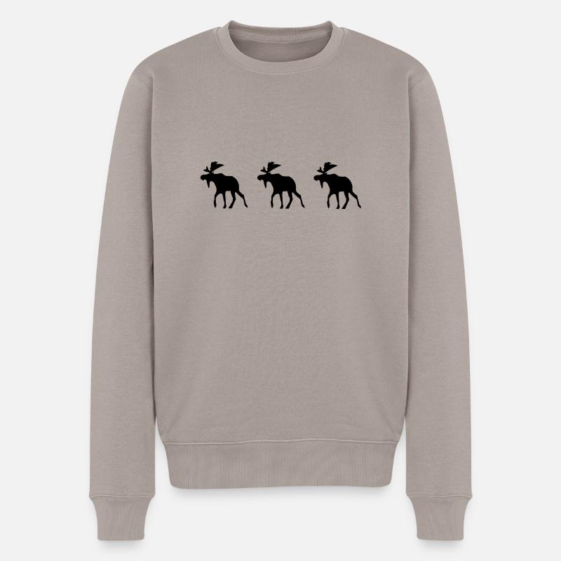 elche - Männer Premium Bio Pullover - Taupe