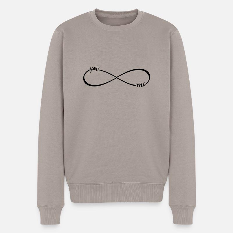 Unendlichkeit Symbol Infinity you & me acht - Männer Premium Bio Pullover - Taupe