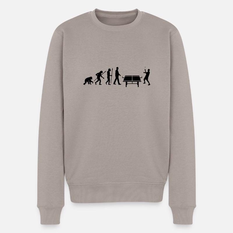 evolution_table_tennis_072012_b_1c - Männer Premium Bio Pullover - Taupe