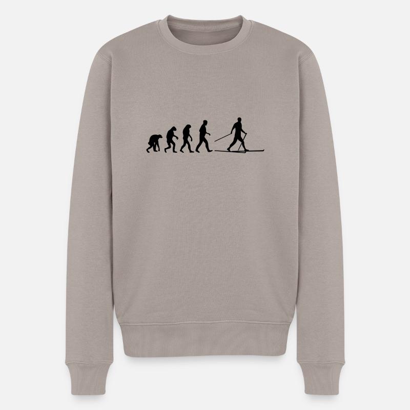 ski langlauf evolution - Männer Premium Bio Pullover - Taupe