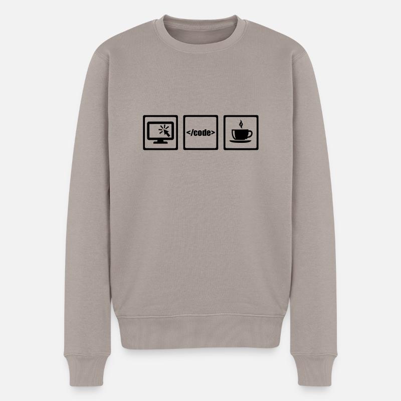 Programmierer - Männer Premium Bio Pullover - Taupe
